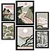 Set Di 6 Stampe Natura Complessa 1 In Sfondi Astratti Dipinti Decorativi Estetici Per Il Tuo Soggiorno Di Casa A3 & A4 Cornice Nera - Foto miniatura 1