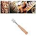 Coltello Per Pane In Acciaio Inossidabile Con 5 Lame E Fodero In Pelle - Tagliapasta Con Manico In Legno - Foto miniatura 5