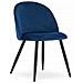 BELLO Chair Navy Blue Velvet Black Legs Set di 3 - Foto miniatura 2