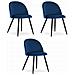 BELLO Chair Navy Blue Velvet Black Legs Set di 3 - Foto miniatura 1