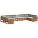 Set divani con cuscino 10 pcs Grigio Naturale e Chiaro - Foto miniatura 1