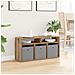 Lowboard con cassetto Rovere artigianale 87 x 27,5 x 43 cm - Foto miniatura 4