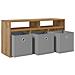Lowboard con cassetto Rovere artigianale 87 x 27,5 x 43 cm - Foto miniatura 5