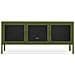 Mobile Industrial Tv Port In Metal Ezra Da 130 Cm With 3 Ante, Olive Green And Glass Temperato. - Foto miniatura 3