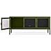 Mobile Industrial Tv Port In Metal Ezra Da 130 Cm With 3 Ante, Olive Green And Glass Temperato. - Foto miniatura 6