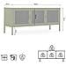 Mobile Industrial Tv Port In Metal Ezra Da 130 Cm With 3 Ante, Olive Green And Glass Temperato. - Foto miniatura 7