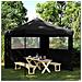 Tenda Party Nero 292 x 292 x 315 cm Tessuto Oxford - Foto miniatura 2