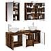 Set di Armadi da Bagno 5 pcs Legno antico 50 x 14,5 x 70 cm - Foto miniatura 3