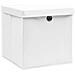 Scatole con Coperchi 10pz Bianche 32x32x32 cm Tessuto - Foto miniatura 5