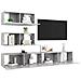 Set Porta Tv 4 Pz Grigio Cemento In Truciolato - Foto miniatura 3