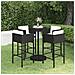 Set Bar Da Giardino 5 Pz Con Cuscini Polyrattan Nero - Foto miniatura 1