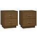 Comodini 2 Pz Miele 40x34x45 Cm In Legno Massello Di Pino - Foto miniatura 2