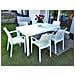 Tavolo Da Esterno Giove, Tavolo Rettangolare Da Giardino, Tavolo Da Giardino Multiuso Effetto Rattan, 100% Made In Italy, 150x90h74 Cm, Bianco - Foto miniatura 4