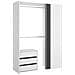 Guardaroba Sciliar, Struttura Per Cabina Armadio, Mobile Appendiabiti Aperto, 141x52h205 Cm, Bianco E Antracite - Foto miniatura 2