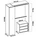 Guardaroba Sciliar, Struttura Per Cabina Armadio, Mobile Appendiabiti Aperto, 141x52h205 Cm, Bianco E Antracite - Foto miniatura 3