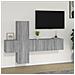 Set Mobili Porta Tv 3 Pz Grigio Sonoma In Legno Multistrato - Foto miniatura 1