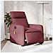 Poltrona Massaggiante Reclinabile Elettrica Rosso Vino Tessuto - Foto miniatura 1