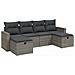 Set Divano Da Giardino 6 Pz Con Cuscini Grigio In Polyrattan - Foto miniatura 2