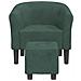 Poltrona Cabriolet Con Poggiapiedi Verde Scuro In Velluto - Foto miniatura 3