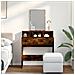 Toeletta Con Specchio Rovere Fumo 80x41x144,5 Cm - Foto miniatura 3
