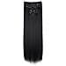 Extension Per Capelli Con Clip, 6 Pezzi Black - Foto miniatura 2