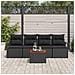 Set di Sofà da Giardino a 5 Pezzi con Cuscini Nero Polyrattan Acacia, Sofà da Giardino a 2 Posti con Cuscini Nero Polyrattan - Foto miniatura 3