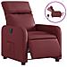 Poltrona Reclinabile Elettrica Rosso Vino in Similpelle - Foto miniatura 1