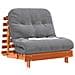 Divano Letto Futon con Materasso Marrone Cera 90x206x11cm Pino - Foto miniatura 4