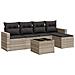 Set Divano da Giardino 6pz con Cuscini Grigio Chiaro Polyrattan - Foto miniatura 1