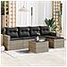 Set Divano da Giardino 6pz con Cuscini Grigio Chiaro Polyrattan - Foto miniatura 2