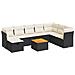 Set Divani da Giardino 9 pz con Cuscini Nero in Polyrattan - Foto miniatura 1