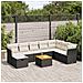 Set Divani da Giardino 9 pz con Cuscini Nero in Polyrattan - Foto miniatura 2