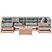 Set Divani Giardino 7 pz con Cuscini Legno Massello di Douglas - Foto miniatura 2