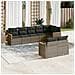 Set Divano da Giardino 8 pz con Cuscini Grigio in Polyrattan - Foto miniatura 2