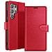 Custodia A Portafoglio Per Galaxy S24 Ultra Con Supporto E Linguetta Magnetica, Rosso - Foto miniatura 1