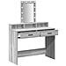 Tavolo da trucco con luci LED Grigio Sonoma 100x41x140 cm - Foto miniatura 4