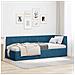 Cornice del letto ad angolo Blu 80 x 200 cm Velluto - Foto miniatura 2