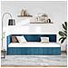 Cornice del letto ad angolo Blu 80 x 200 cm Velluto - Foto miniatura 4