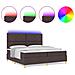 Letto a molle con materasso Marrone scuro 200 x 200 cm Tessuto - Foto miniatura 4