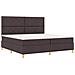 Letto a molle con materasso Marrone scuro 200 x 200 cm Tessuto - Foto miniatura 6