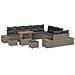 Set Divano da Giardino con cuscino 13 pcs Grigio Poly Rattan - Foto miniatura 1