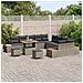 Set Divano da Giardino con cuscino 13 pcs Grigio Poly Rattan - Foto miniatura 3