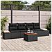 Set Divano da Giardino con cuscino 5 pcs Nero Poly Rattan - Foto miniatura 2