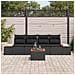 Set Divano da Giardino con cuscino 5 pcs Nero Poly Rattan - Foto miniatura 3