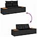 Set Divano da Giardino con cuscino 5 pcs Nero Poly Rattan - Foto miniatura 9