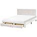 Letto Con Cassetti Contenitori Velluto Lonzac 160 X 200 Cm Bianco Sporco - Foto miniatura 2