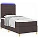 Letto a molle con materasso Marrone scuro 90 x 190 cm Tessuto - Foto miniatura 3