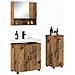 Set di mobili per il bagno con cassetto 3 pcs Legno vecchio - Foto miniatura 3