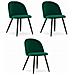 BELLO Chair Green Velvet Black Legs Set di 3 - Foto miniatura 1