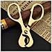 Tagliasigari Artistico In Acciaio Inox - Stile A Stretta Di Mano, Finitura Oro Lucido - Foto miniatura 4